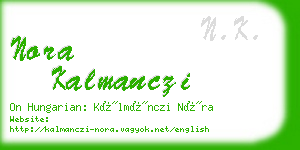 nora kalmanczi business card